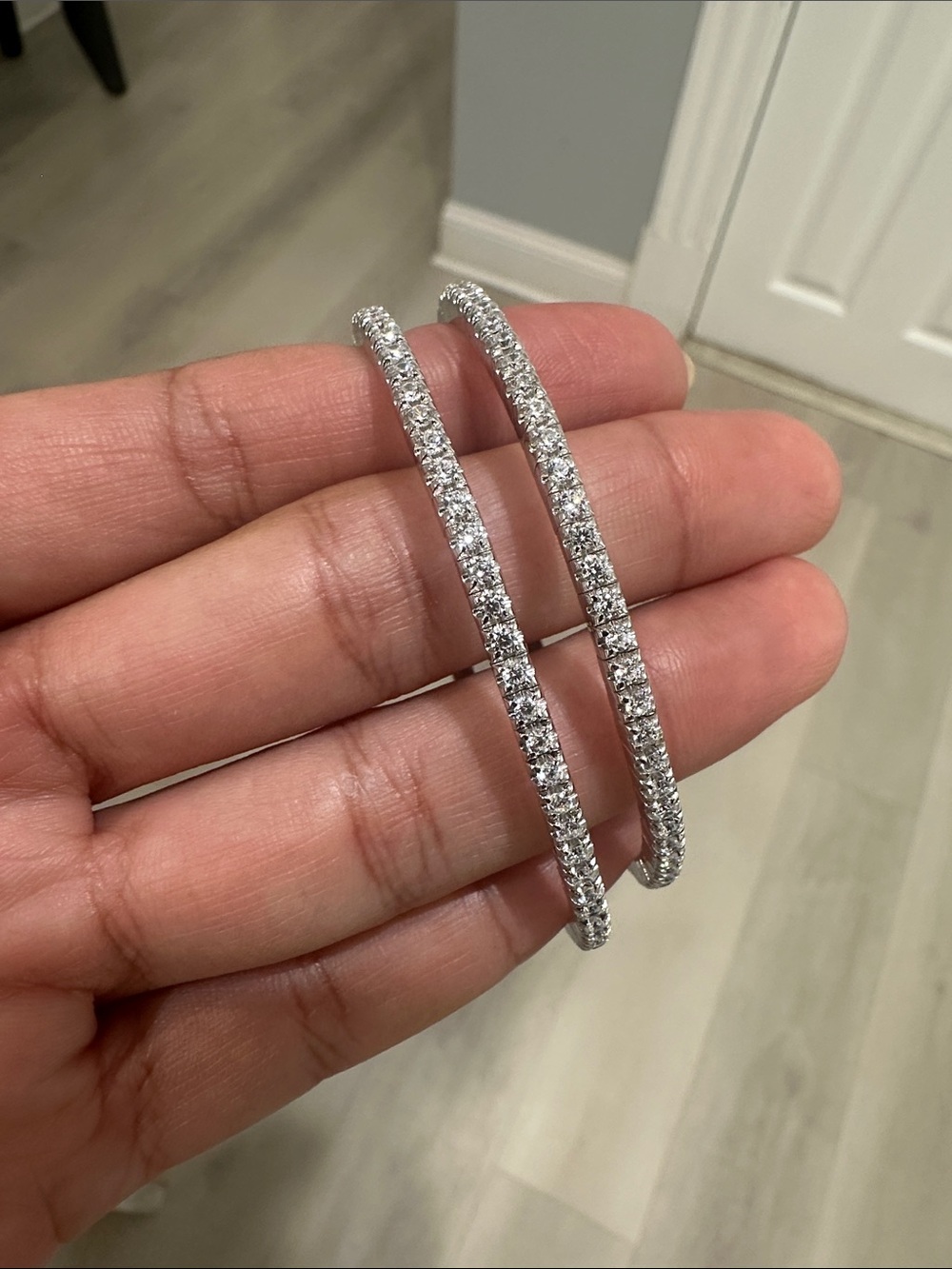 925 Silver Stretchy tennis Bracelet. Stackable.